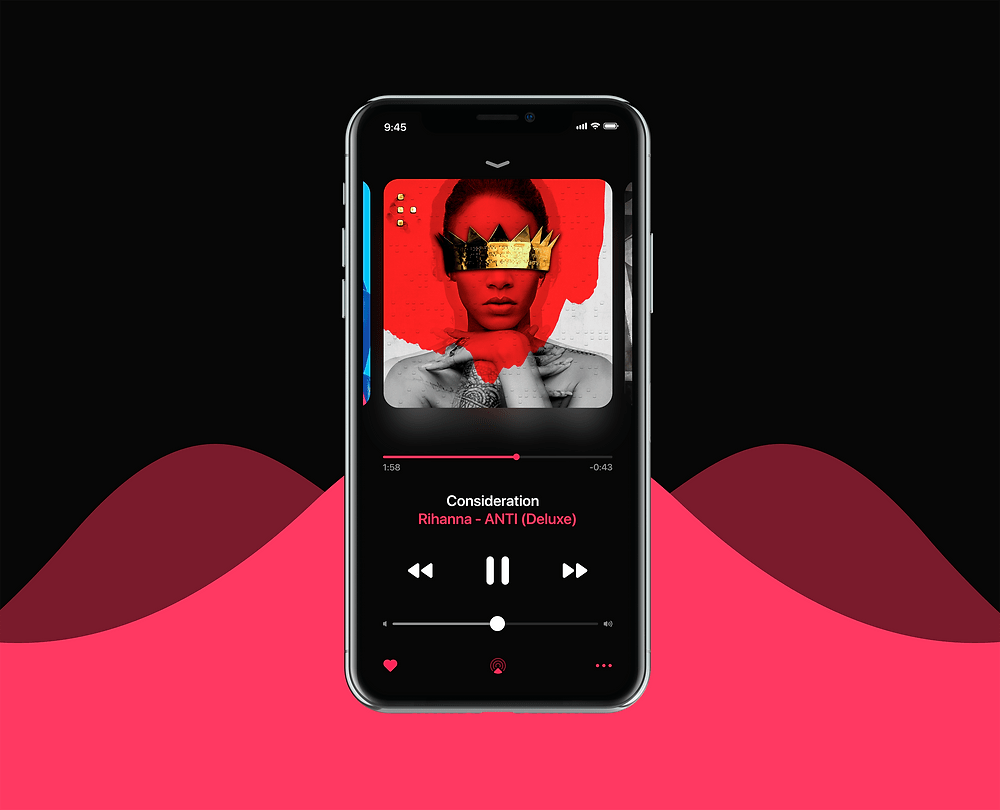 I just received a white rectangle with the buttons and the placeholder for the . Apple Music Ios Concept