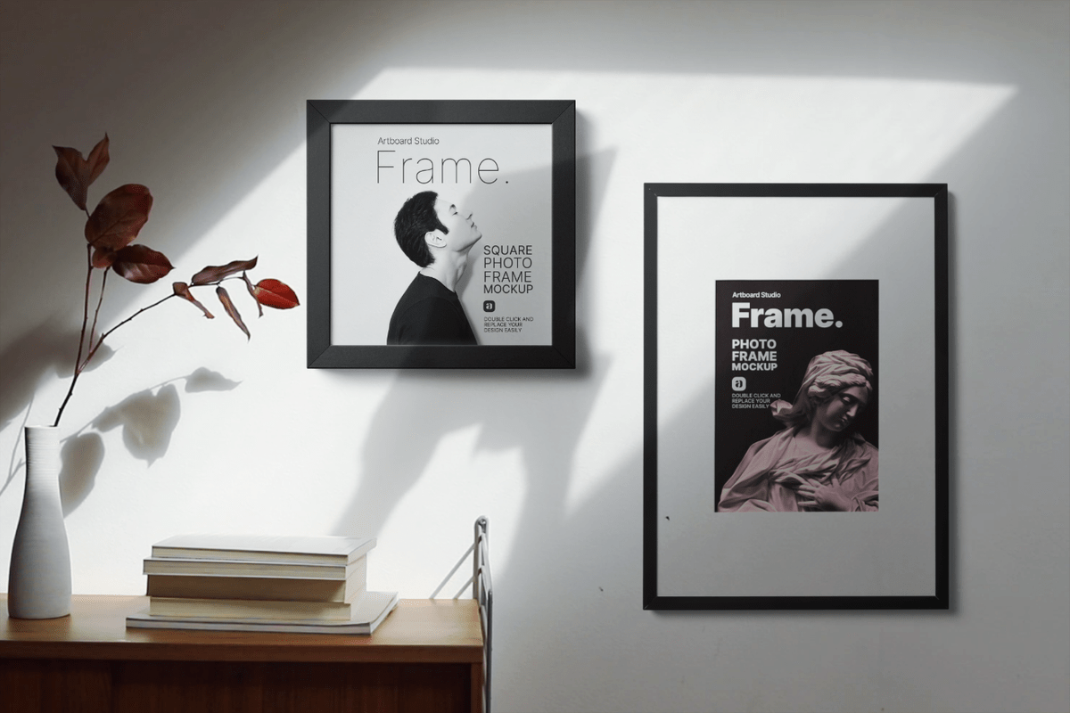 Free frame mockup psd to create your own theme. Animated Photo Frames Mockup Template