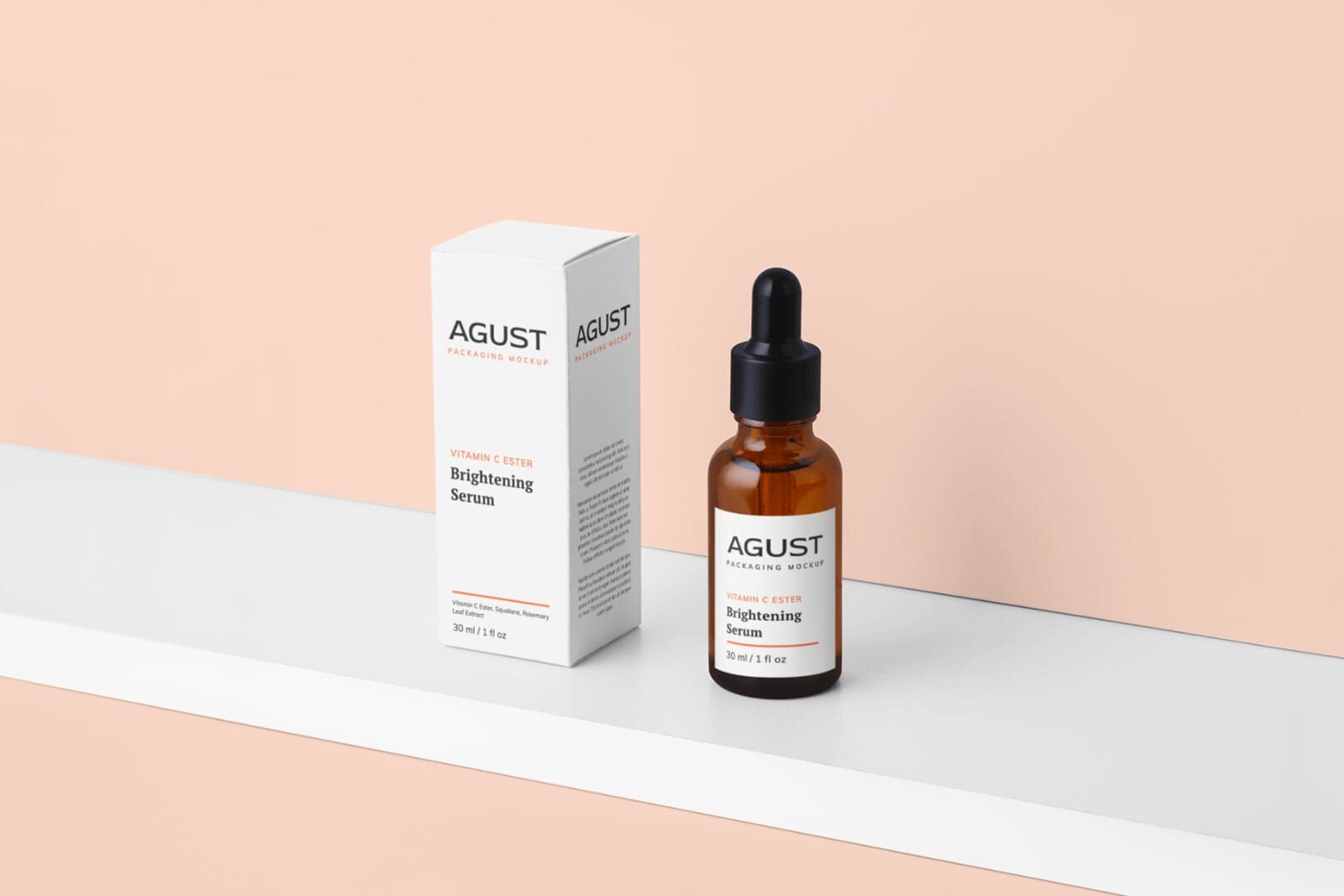 Perfect for presentations of your next box project. Dropper Bottle And Box Mockup Templates