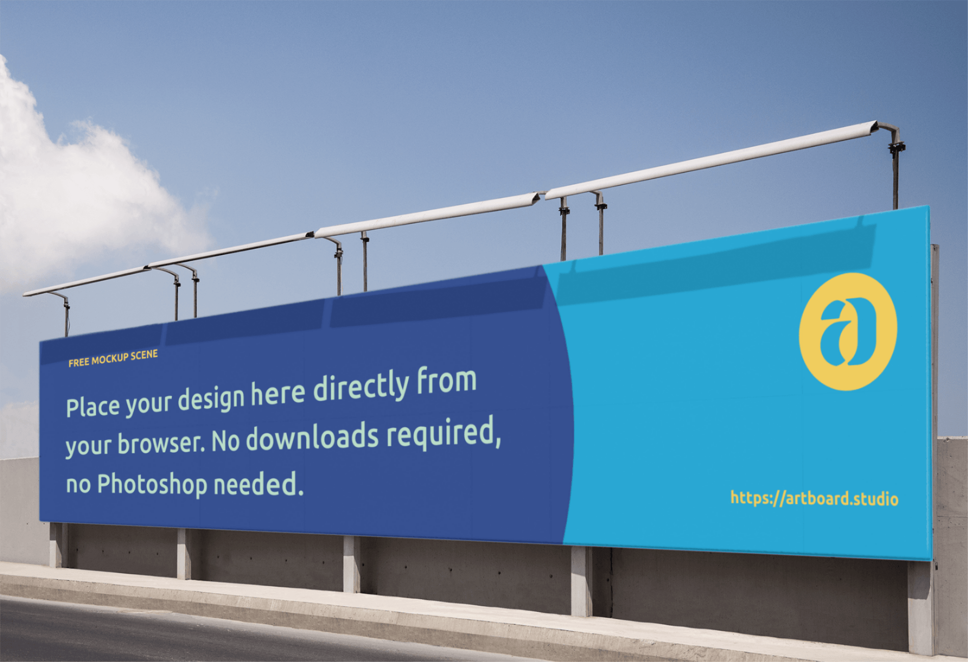 Go to the billboard generator screen, drag and drop your image from your desktop into the “upload” box or click upload and . Outdoor Billboard Mockup