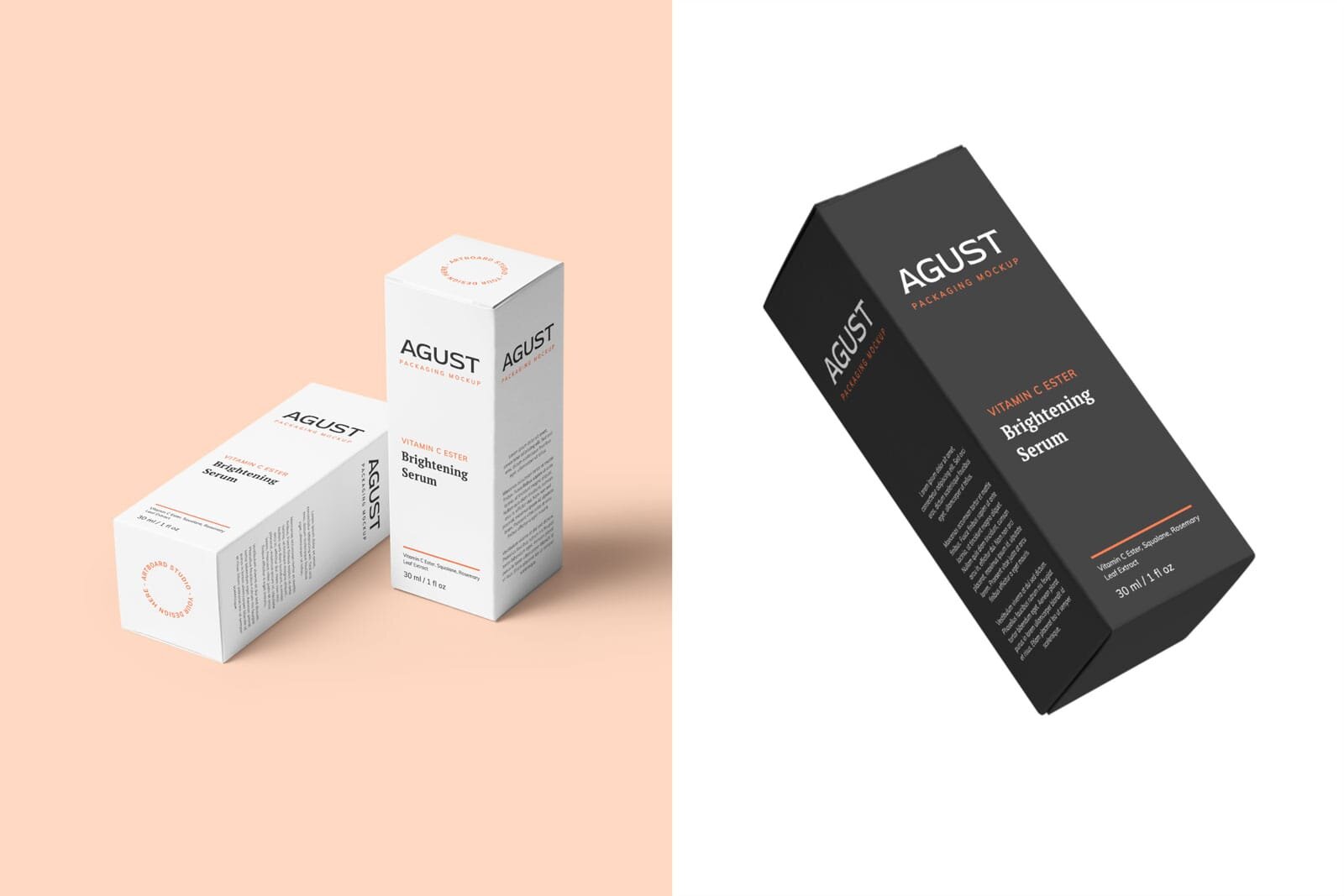 This bottle packaging label mock up psd template is our another addition to free mock up category. Dropper Bottle And Box Mockup Templates