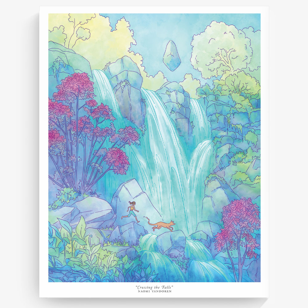 Custom socks can be fun and they make excellent gifts for the whole family. Crossing The Falls Art Print Naomi Vandoren