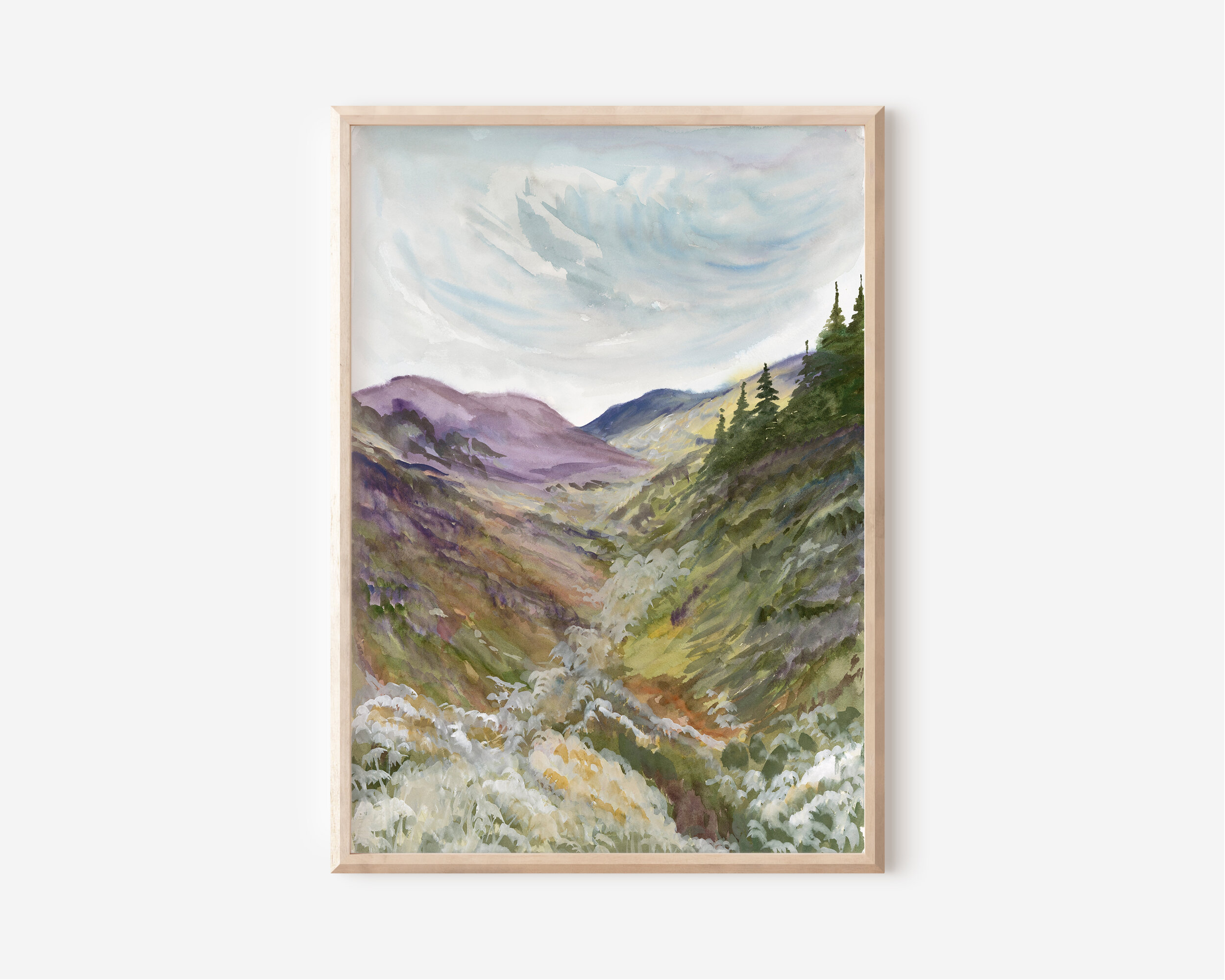 Image Select a mockup art print · 3. Purple Hills Fine Art Print Rebecca Sobbi