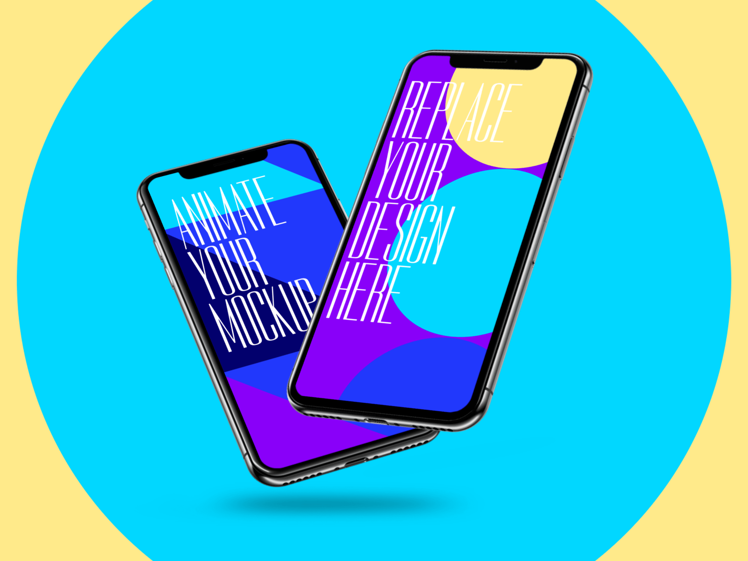 Completely organized psd file with smart layers for adding your own branding. Free Iphone Mockup Animation Template