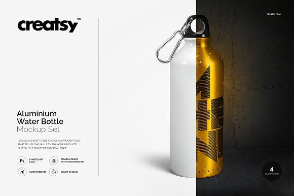 26+ Download Metal Water Bottle Mockup Free PSD