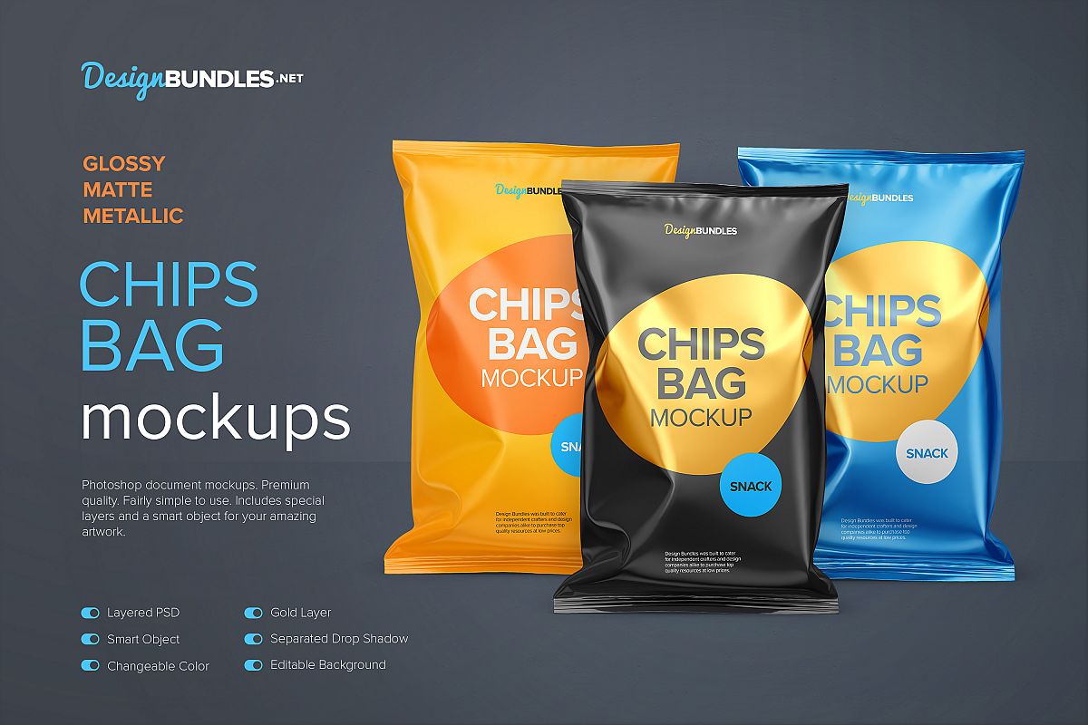Free for commercial use high quality images 170 Best Snack Bag Mockup Templates Free Premium