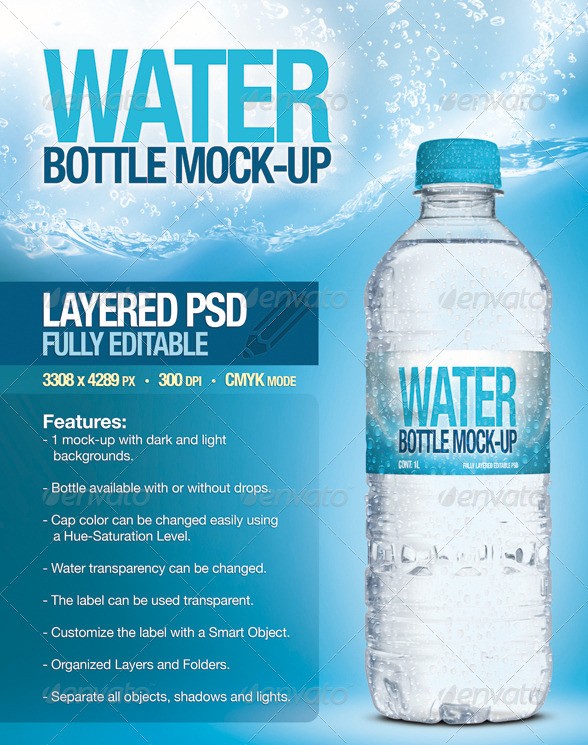 30+ Download Water Bottle Mockup Free Psd&nbsp;PSD